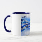Aqualume Flow  – Blue Silver Wave Energy Mug (Gauche)