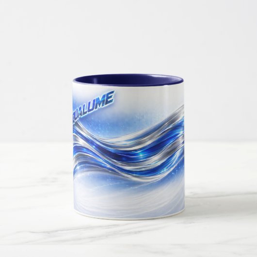 Aqualume Flow  – Blue Silver Wave Energy Mug (Centre)