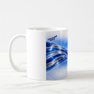 Aqualume Flow Shirt – Blauwe Zilveren Golf Energie Koffiemok