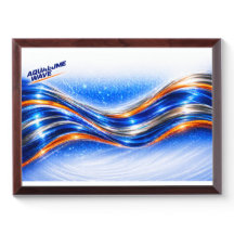 Aqualume Wave Shirt – Blauw Oranje Abstracte Stroo