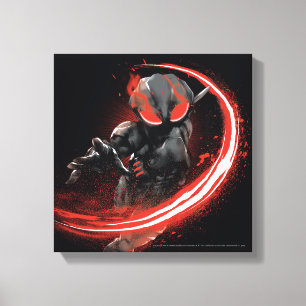Aquaman Afbeelding zwart Manta Red Swipe Canvas Afdruk