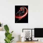 Aquaman | Afbeelding zwart Manta Red Swipe Poster (Thuiskantoor)