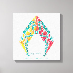 Aquaman Aquaman & Mera Thed Seashell Logo Canvas Afdruk