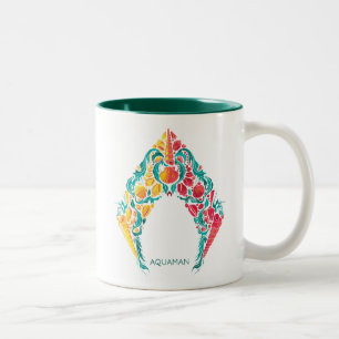 Aquaman Aquaman & Mera Thed Seashell Logo Tweekleurige Koffiemok