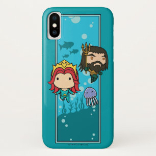 Aquaman   Chibi Mera & Aquaman Undersea Graphic iPhone X Hoesje