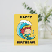Aquaman | Chibi Mera Riding Wave Graphic Briefkaart (Staand voorkant)