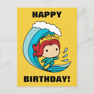 Aquaman Chibi Mera Riding Wave Graphic Briefkaart