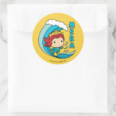 Aquaman | Chibi Mera Riding Wave Graphic Ronde Sticker (Tas)