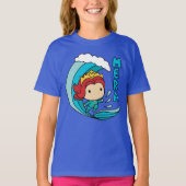 Aquaman | Chibi Mera Riding Wave Graphic T-shirt (Voorkant)