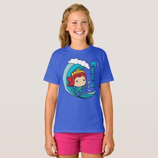 Aquaman | Chibi Mera Riding Wave Graphic T-shirt (Voorkant volledig)