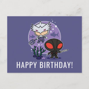 Aquaman Chibi Orm & Black Manta Undersea Graphic Briefkaart
