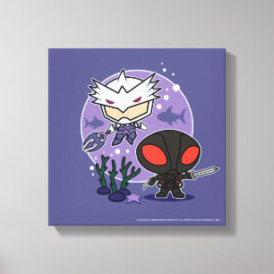 Aquaman Chibi Orm & Black Manta Undersea Graphic Canvas Afdruk