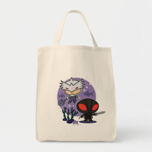 Aquaman Chibi Orm & Black Manta Undersea Graphic Tote Bag