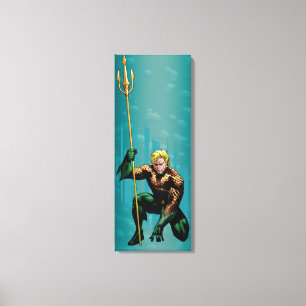 Aquaman Crouching Canvas Afdruk