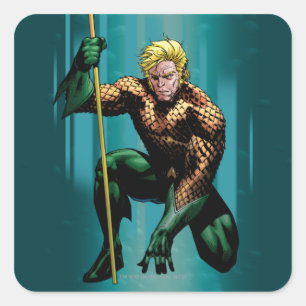 Aquaman Crouching Vierkante Sticker