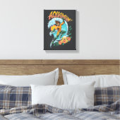 Aquaman en Trident Rising Surf Graphic Canvas Afdruk (Insitu (Slaapkamer))