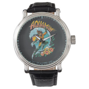 Aquaman en Trident Rising Surf Graphic Horloge