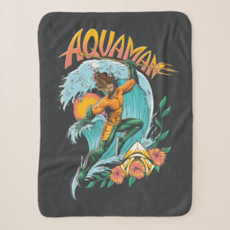 Aquaman en Trident Rising Surf Graphic Sherpa Deken