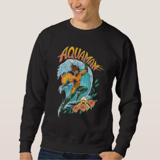 Aquaman en Trident Rising Surf Graphic Trui