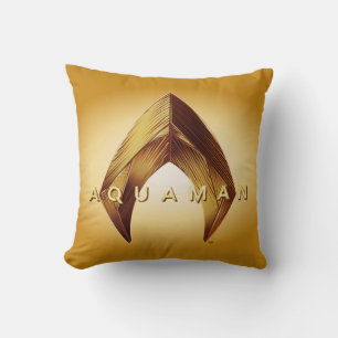 Aquaman   Golden Aquaman Logo Kussen