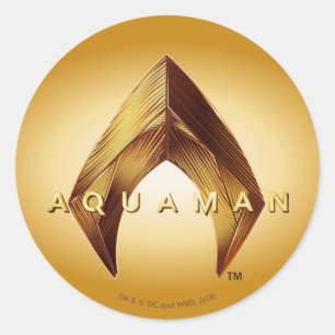 Aquaman   Golden Aquaman Logo Ronde Sticker