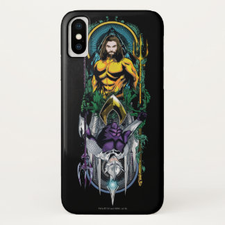 Aquaman | Het orin- en orm omkeerbare Art-paneel iPhone X Hoesje