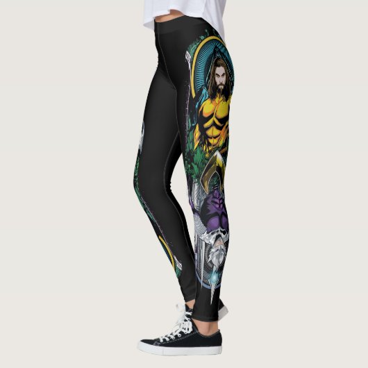 Aquaman | Het orin- en orm omkeerbare Art-paneel Leggings (Links)