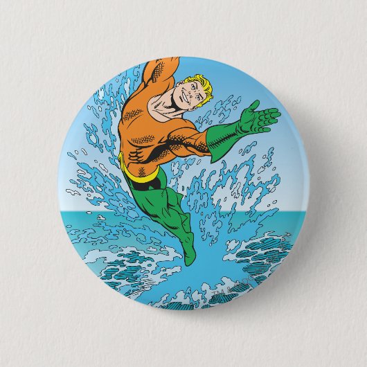Aquaman Jpomp uit Zee Ronde Button 5,7 Cm (Voorkant)