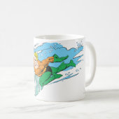 Aquaman Leaps Links Koffiemok (Voorkant rechts)