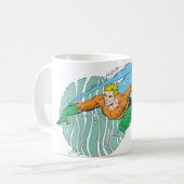 Aquaman Leaps Links Koffiemok (Voorkant links)