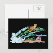 Aquaman leaps over koraal briefkaart (Voorkant / Achterkant)
