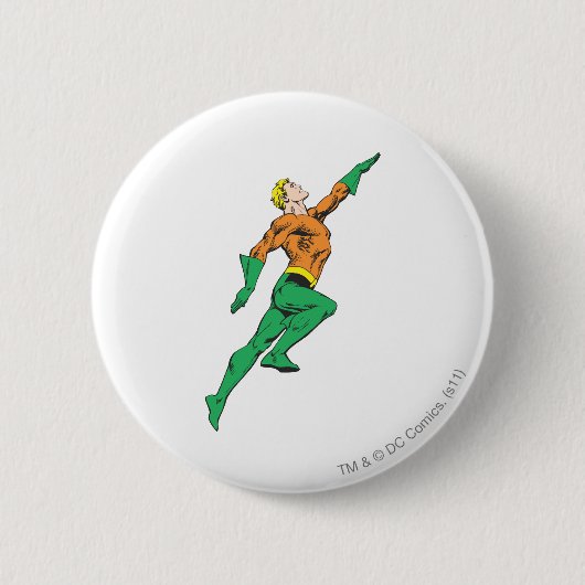 Aquaman Leaps Ronde Button 5,7 Cm (Voorkant)