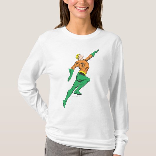 Aquaman leaps up t-shirt (Voorkant)