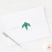 Aquaman Lunging Forward - Blauwgroen Ronde Sticker (Envelop)