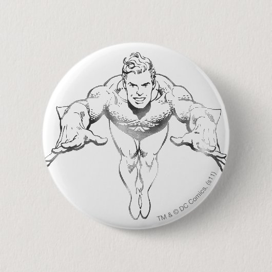 Aquaman Lunging Forward BW Ronde Button 5,7 Cm (Voorkant)
