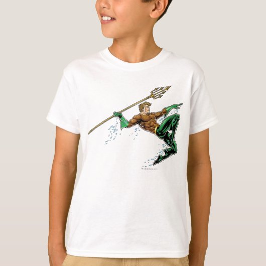Aquaman Lunging met Spear T-shirt (Voorkant)