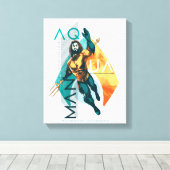 Aquaman | Modernist Aquaman Collage Canvas Afdruk (Insitu (Houten vloer))