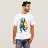 Aquaman | Modernist Aquaman Collage T-shirt (Voorkant volledig)