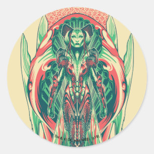 Aquaman   Nieuw paneel koningin visserij Ronde Sticker