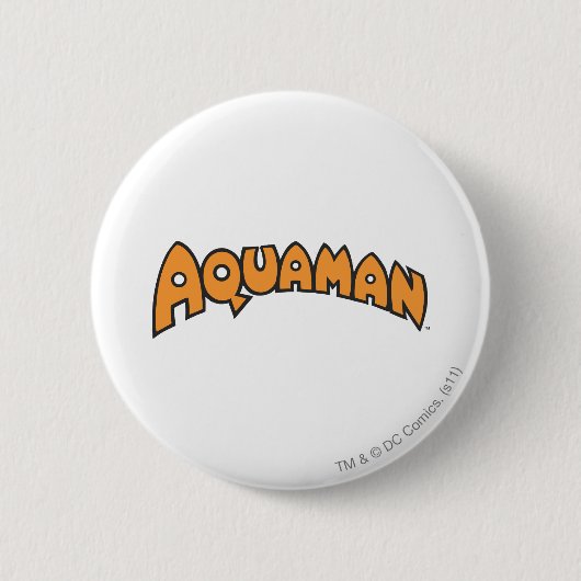 Aquaman Oranje Logo Ronde Button 5,7 Cm (Voorkant)