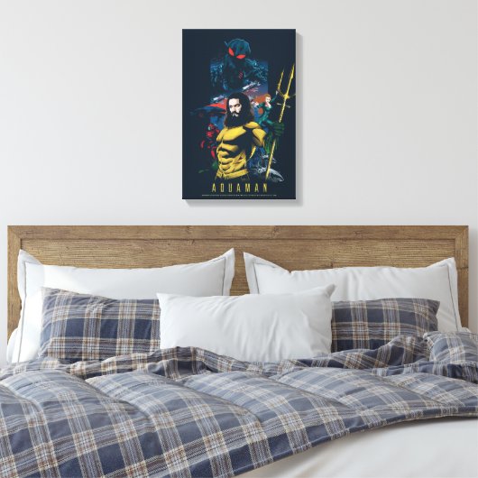 Aquaman | Orin, Mera en Black Manta Graphic Canvas Afdruk (Insitu (Slaapkamer))