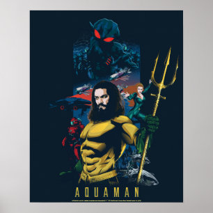 Aquaman Orin, Mera en Black Manta Graphic Poster