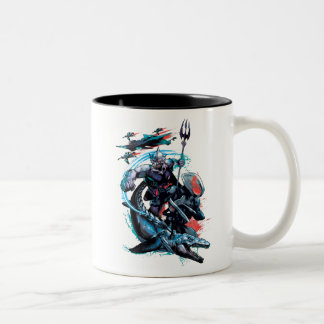 Aquaman | Orm, Zwarte Manta, Tylosaur en Ships Tweekleurige Koffiemok