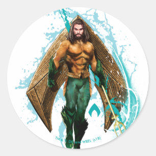 Aquaman Prince Orin with Aquaman Logo Ronde Sticker