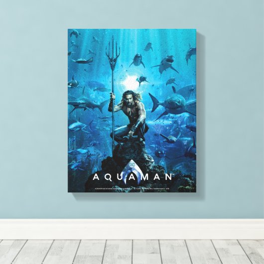 Aquaman | Prince Orin with Aquatic Animals Canvas Afdruk (Insitu (Houten vloer))