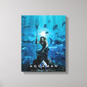 Aquaman Prince Orin with Aquatic Animals Canvas Afdruk
