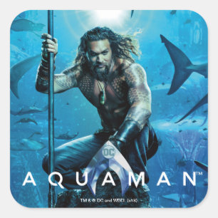 Aquaman Prince Orin with Aquatic Animals Vierkante Sticker