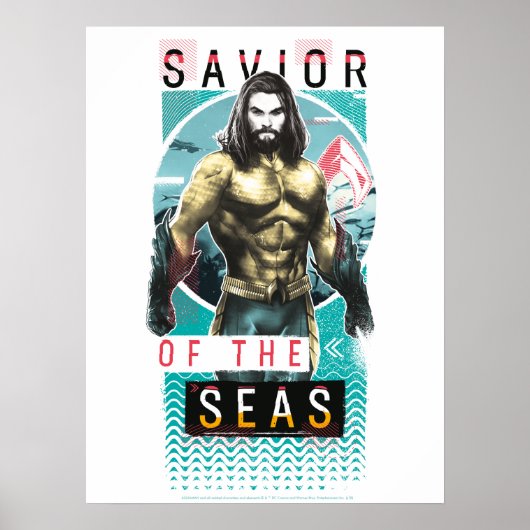 Aquaman | "Redder van de Zeeen" Modernist grafisch Poster (Voorkant)