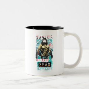 Aquaman   "Redder van de Zeeen" Modernist grafisch Tweekleurige Koffiemok