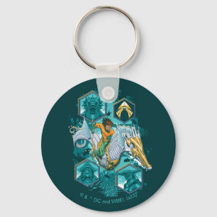 Aquaman Riding Seahorse door de koninkrijken Sleutelhanger